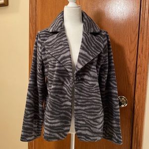 FINAL MARKDOWN BEFORE DONATING!  LIKE NEW SUSAN GRAVER ZEBRA PRINT JACKET. SZ. M